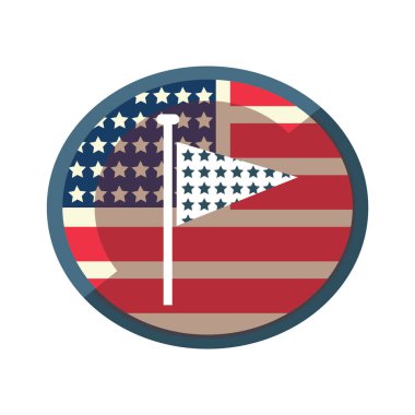 Ulusal sembollü Amerikan teması için renkli vektör illüstrasyonu