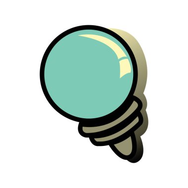 Ampulün çizgi film karakterinin vektör çizimi