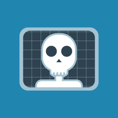 kafatası simgesi mavi arkaplan vektör çizimi