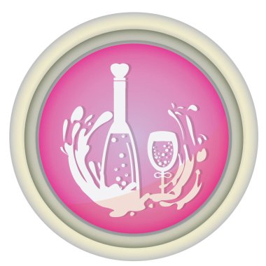 Şarap kadehi simgesinin vektör illüstrasyonu