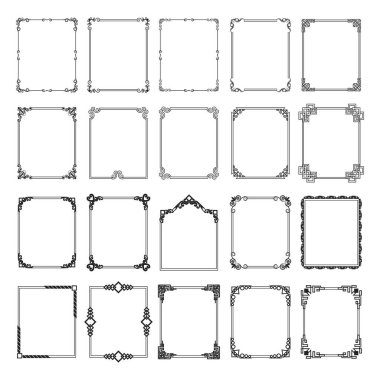 Dekoratif çerçevelerin vektör kümesi