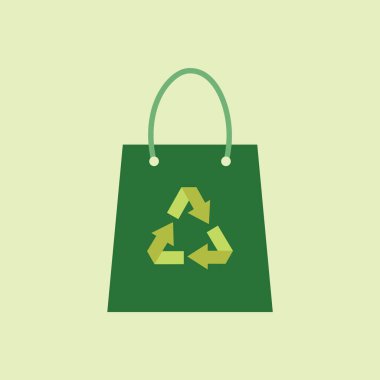 Alışveriş poşeti simgesi, vektör illüstrasyonu