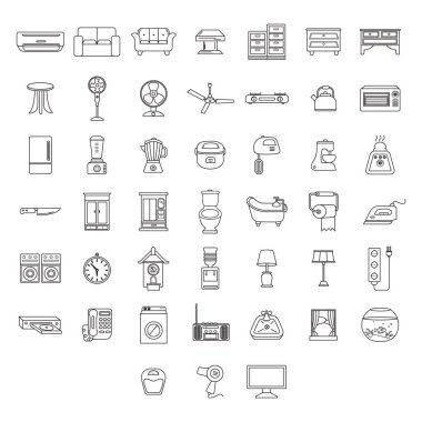 Otel çizgisi simgelerinin vektör illüstrasyonu