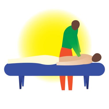 Yerde elinde topla oturan bir adamın vektör çizimi