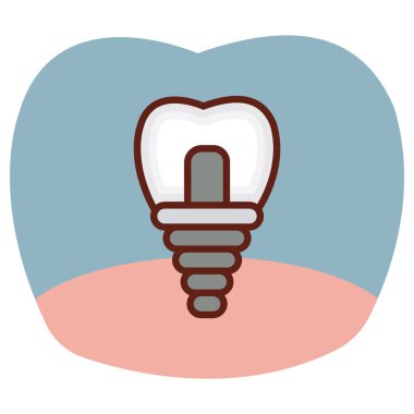 Beyaz arka planda izole edilmiş çizgi film tarzında diş ikonu. diş sembolü vektör çizimi.