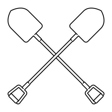 Kürek ikon vektörü. beyaz arkaplanda web için izole edilmiş mala işareti çizimi