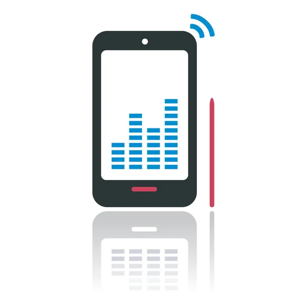 Téléphone Portable Avec Icône Sans Fil — Image vectorielle
