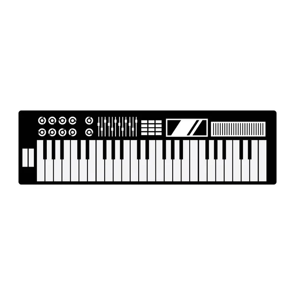 Piano Keyboard Black White Vector Illustration — Stock Vector