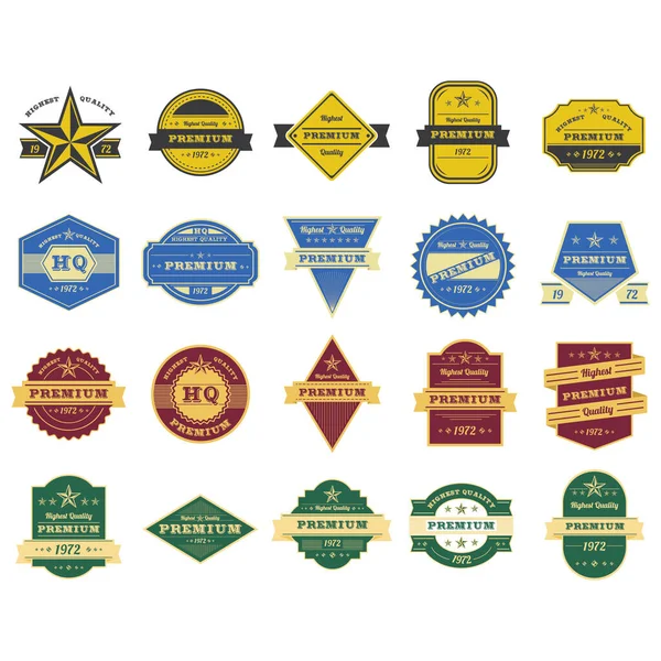Set Vintage Labels Badges Vector Illustration — Stock Vector