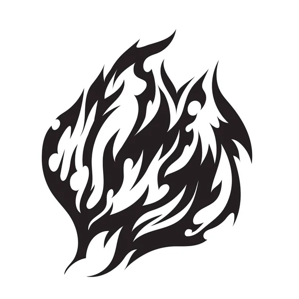 vector black and white fire logo