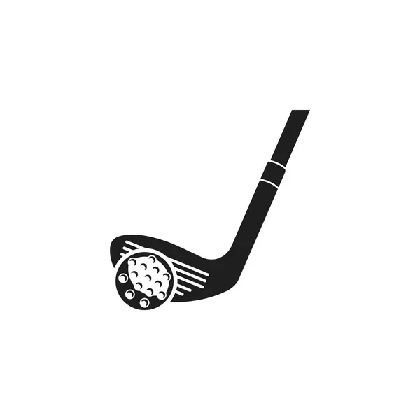 Golf Labda Ikon Fekete Stílusban Elszigetelt Fehér Háttér Sport Szimbólum — Stock Vector