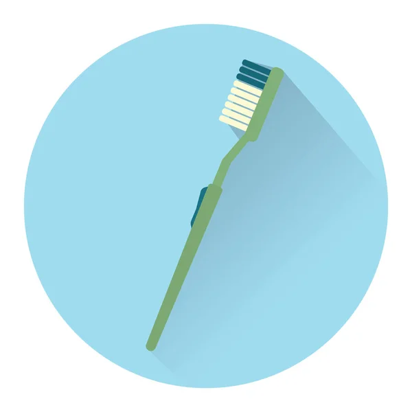 Vektor Flaches Design Zahnärztliches Symbol Zahnbürste Auf Bürste — Stockvektor