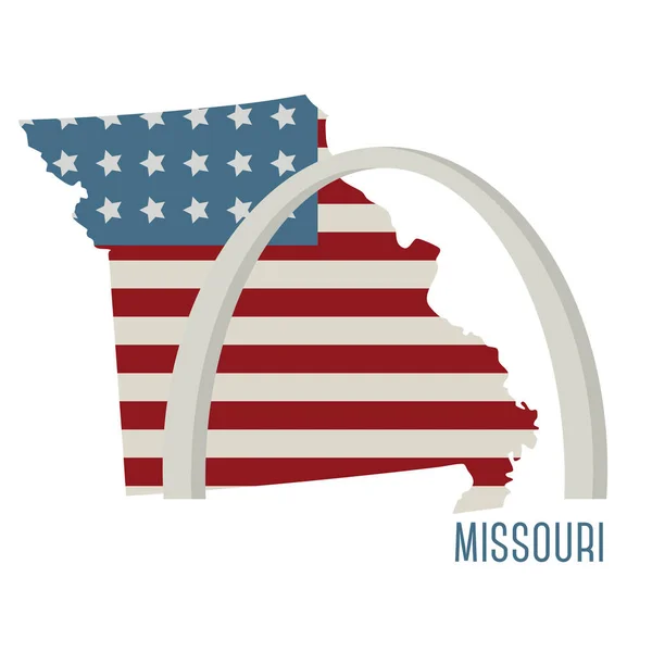Illustration Vectorielle Colorée Pour Thème Américain Avec Symboles Nationaux — Image vectorielle