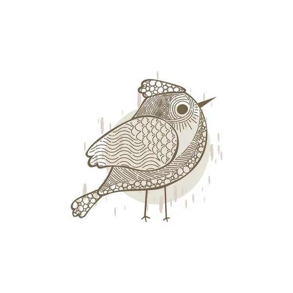 Kreslená Vektorová Ilustrace Rukou Ptáka — Stockový vektor