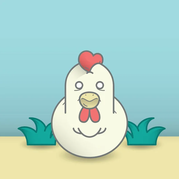 Vector Illustration Cartoon Chicken — Stock Vector