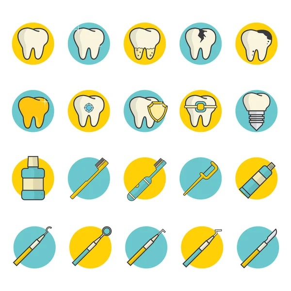 Vector Set Tooth Icons — Stock Vector