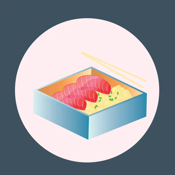 Illustration Vectorielle Sushi Alimentaire Japonais — Image vectorielle