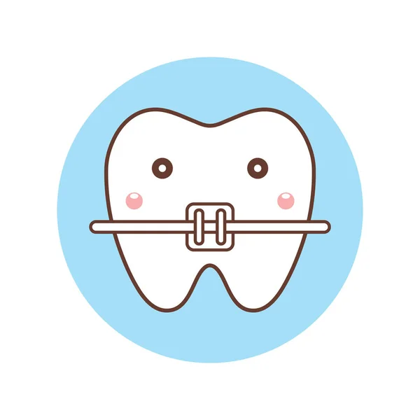Значок Зуба Мультиплікаційному Стилі Ізольований Білому Тлі Символ Догляду Зубами — стоковий вектор