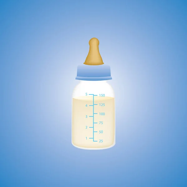 Babyflasche Auf Blauem Hintergrund — Stockvektor