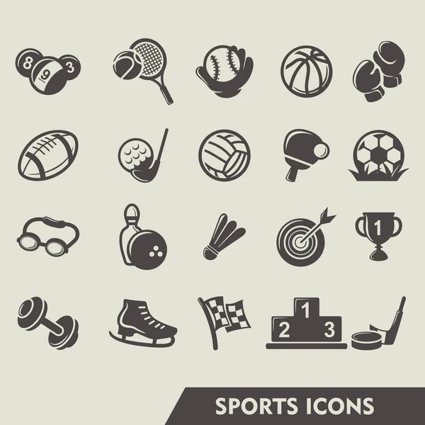 Set Vettoriale Icone Sportive Sportive — Vettoriale Stock