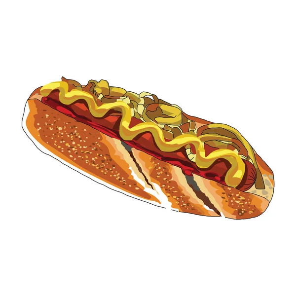 Illustration Vectorielle Hot Dog — Image vectorielle