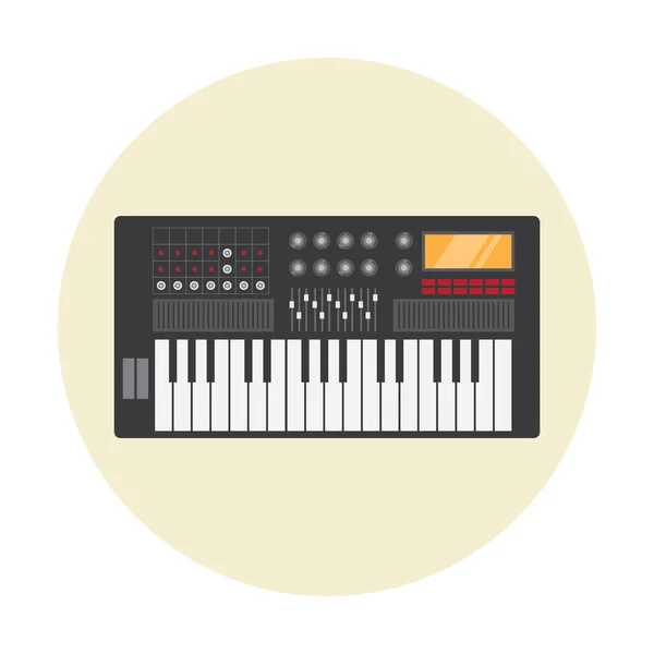 Teclado Piano Com Ícone Instrumento Música — Vetor de Stock