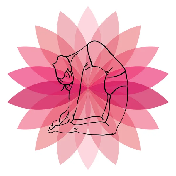 Pose Yoga Lotus Ilustrasi Vektor - Stok Vektor