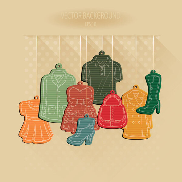 vector illustration of a set of winter clothes