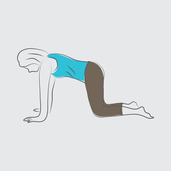 Vektor Illustration Kvindelige Laver Yoga Øvelser – Stock-vektor