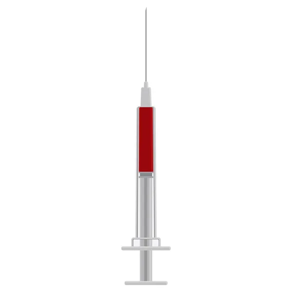 Syringe Needle Isolated White Background — Stock Vector