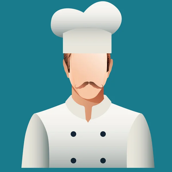 Chef Avec Chapeau Une Cuillère — Image vectorielle