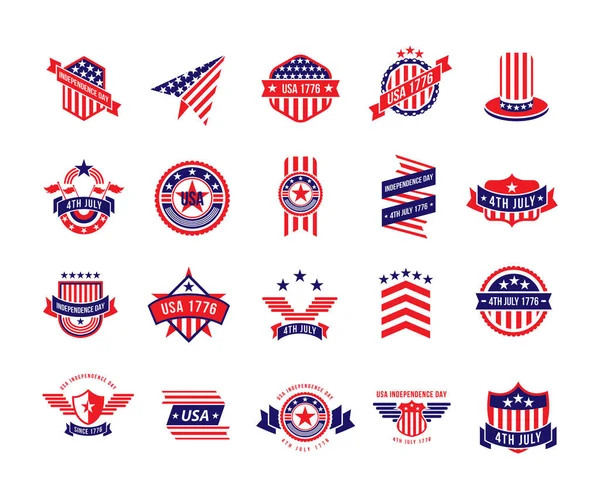 Set Vector Banners American Flag — Stock Vector