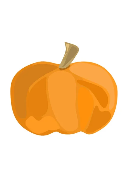 Icono Calabaza Estilo Dibujos Animados Aislado Sobre Fondo Blanco Día — Vector de stock