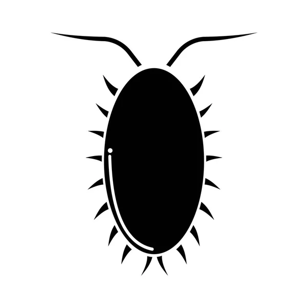 Vector Illustration Black White Silhouette Bug — Stock Vector