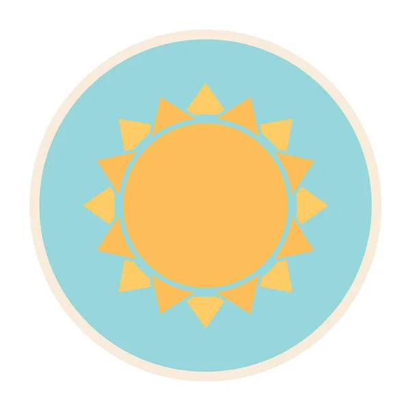 Sun Icon Flat Circle Isolated White Background Vector Illustration — Stock Vector