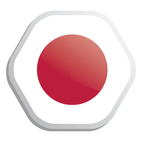 Icône Bouton Drapeau Japonais — Image vectorielle