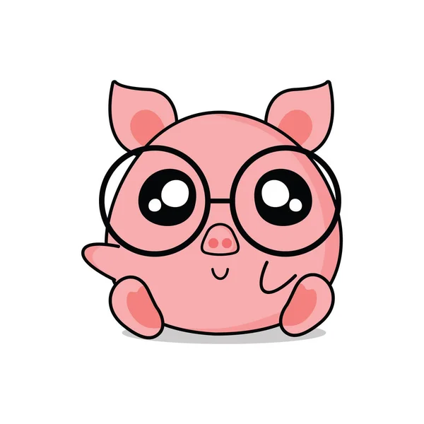 Cartoon Vector Illustration Cute Pig — Stock Vector