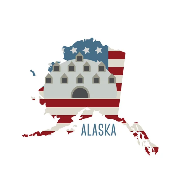 Πολύχρωμη Διανυσματική Απεικόνιση Για Αμερικανικό Θέμα Εθνικά Σύμβολα — Διανυσματικό Αρχείο