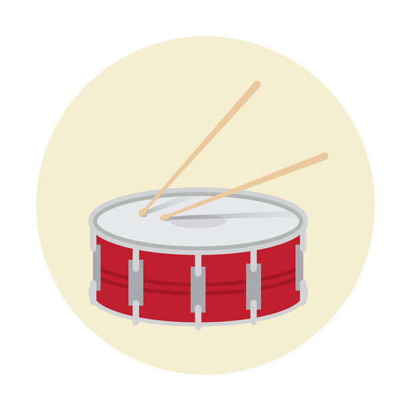 drum icon in cartoon style isolated on white background. musical instrument symbol vector illustration.
