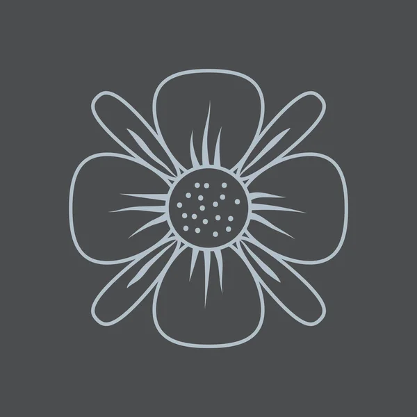 Διανυσματική Απεικόνιση Μεμονωμένου Εικονιδίου Λουλουδιού — Διανυσματικό Αρχείο