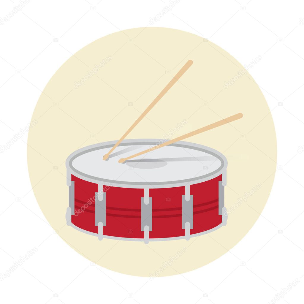 drum icon in cartoon style isolated on white background. musical instrument symbol vector illustration.