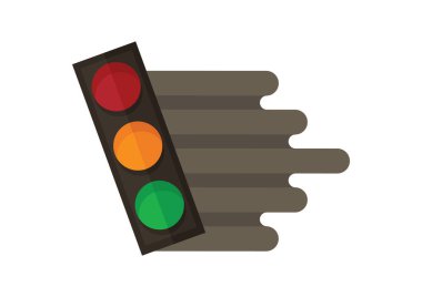 Beyaz arkaplanda trafik ışığı.