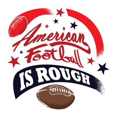 Amerikan futbolunun top ile illüstrasyonu