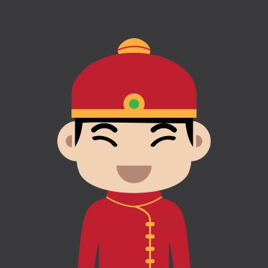 Şapkalı ve baş vektör illüstrasyonlu Avatar Adam