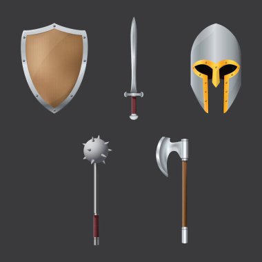 Eski ortaçağ kalkanının vektör çizimi