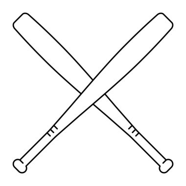 Hokey sopası ikonu. Beyzbol sopası. düz vektör illüstrasyonu