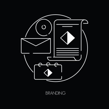 Bir mesajla birlikte zarfın vektör çizgisi sanatı