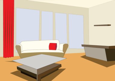 Penceresi olan bir yatak odası.