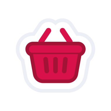 Alışveriş sepeti ikonu vektör illüstrasyonu