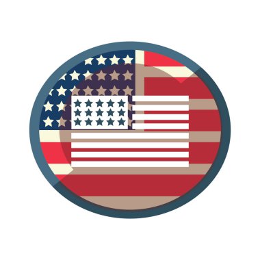 Ulusal sembollü Amerikan teması için renkli vektör illüstrasyonu
